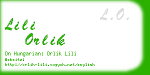 lili orlik business card